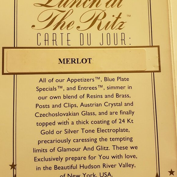 Lunch at The Ritz - Merlot Earrings - NEW - Picture 3 of 16